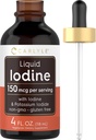 Carlyle Liquid Iodine Drops 4 fl oz | 150 mcg | Iodine & Potassium Iodide Supplemento | Liquido Vegetariano Tintura | Non OGM, Gluten Free