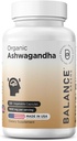 Certificati organici Ashwagandha 1600mg, 120 capsule di veg - Supporta livelli di energia bilanciata e sonno (120 conteggio (pacchetto di 1))