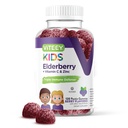Viteey Sambucus Elderberry Gummies per Bambini Supporto Immune Integratori con Vitamina D3 & Vitamina C 3-1 Booster Immune - Vegetariano, Gelatin Free, Gluten Free, OGM Free - Aroma di Berry Chewable Tasty