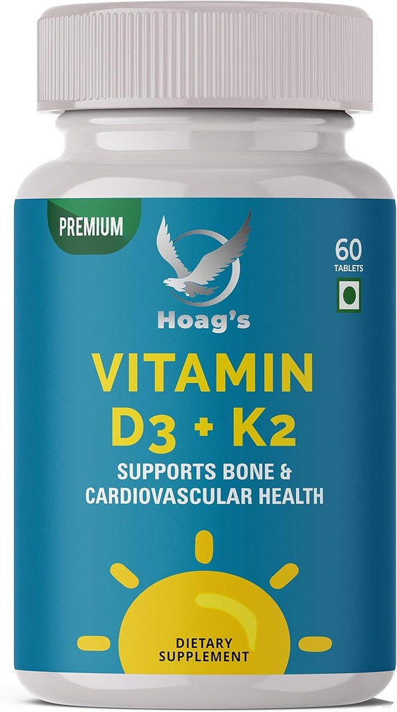 Vitamina K2 (MK7) con D3 Supplemento Bone e salute del cuore Formula 5000 IU Vitamina D3 & 100 mcg Vitamina K2 MK-7 Facile da ingoiare Vitamina D & K Complesso, 60 compresse