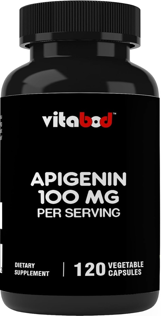 Apigenin 100mg per Serving - 120 Capsule Vegetali - Estratto vegetale crudo dal fiore di camomilla - Non Habit Forming – Bioflavonoidi attivi & Antiossidanti