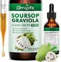 (1 confezione) Soursop Graviola Liquid Drop con Sea Moss & Turmeric, Soursop Bitters Liquid per il supporto cellulare & Regeneration, Antiossidante e Immune, 2 Fl/Oz