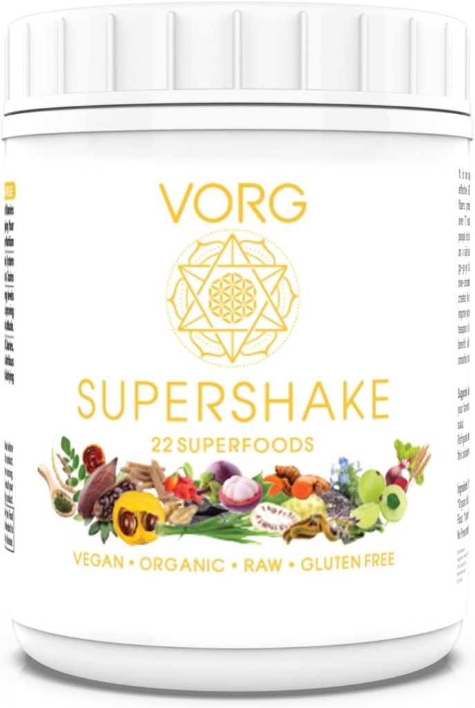 VORG SuperShake - The Ultimate Superfood Mix, Nourish con 22 Superfood potenti. Migliora i capelli, la pelle, il sistema immunitario, la digestione e la funzione mitocondriale – 158 Serve