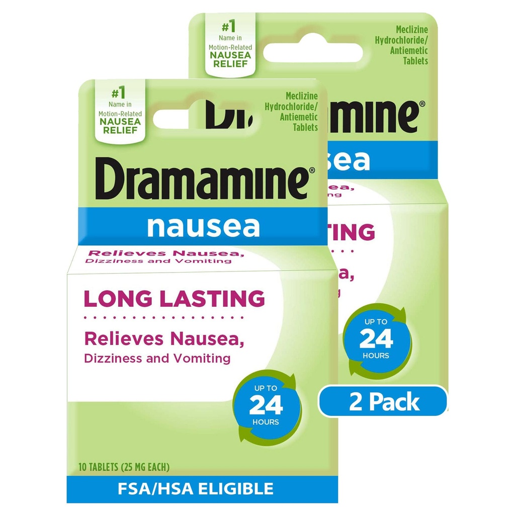 Dramamine Nausea Long Lasting, Rilievo Nausea, 10 Conte (Pack of 2)