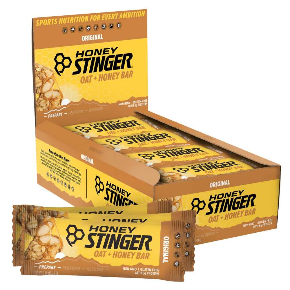Aceto di miele + Bar di miele, Originale, Alimenti imballati di energia da preparare per l'esercizio, Endurance e Performance, Snack Bar di nutrizione sportiva, Pre-allenamento, Proteine, Senza glutine, Scatola di 12