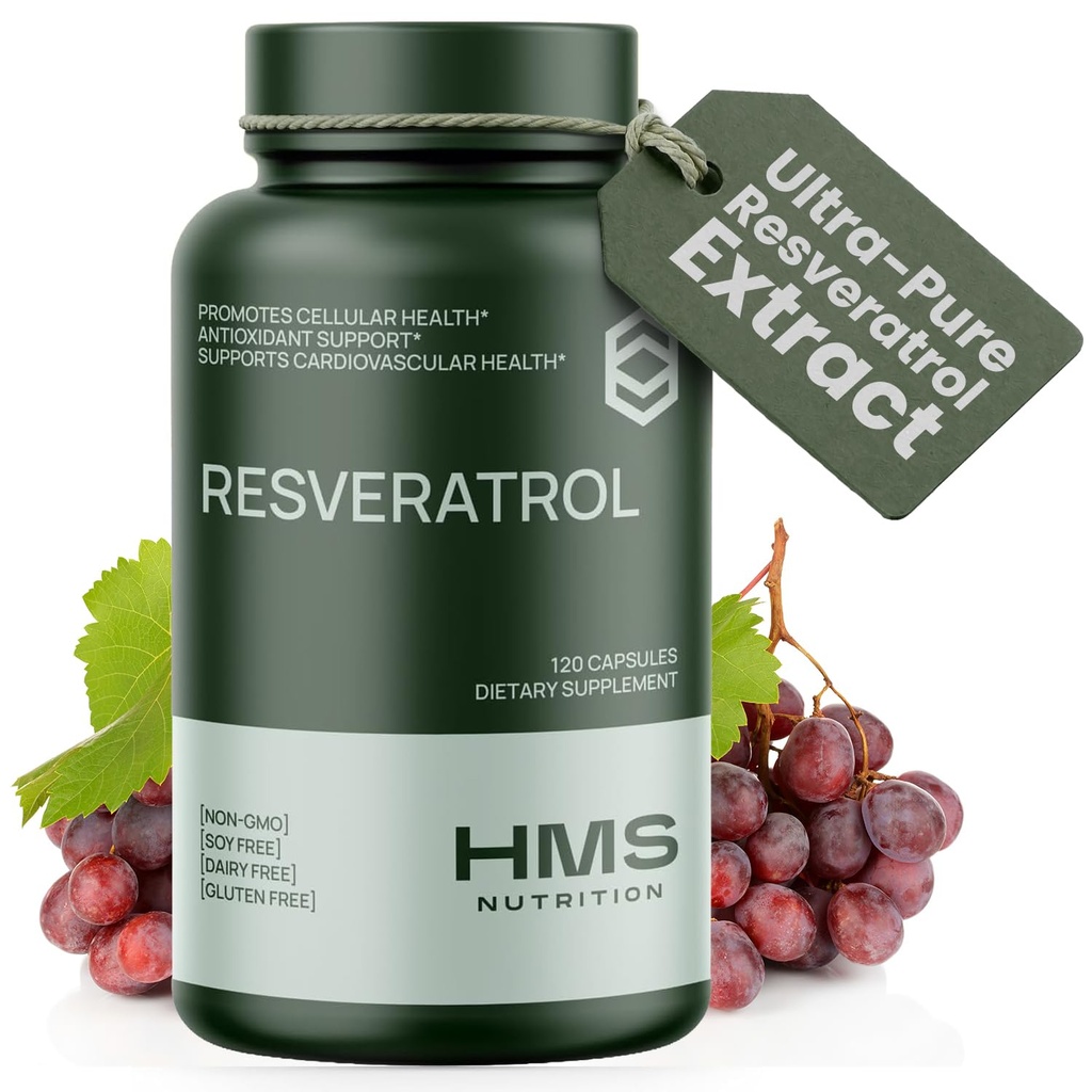 Resveratrolo 1400mg 120 capsule ad alta potenza Trans-Resveratrolo con potenti antiossidanti Acai Grapeseed tè verde Supporta la salute cellulare e cardiovascolare Anti-invecchiamento