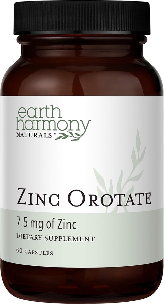 Zinc Orotate 7.5mg Vegan Supplemento - Forte Proprietà Antiossidanti Supporta Funzione del sistema immunitario, Energia e Metabolismo - Liver, Bone, Joint & Heart Health - Non-GMO & Gluten Free - 60 Capsule