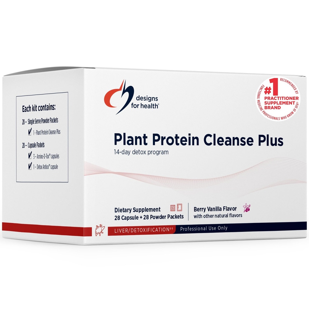 Progetti per la pulizia delle proteine delle piante di salute Plus Programma di disintossicazione di 14 giorni - Promuove la funzione sana del fegato + la pulizia metabolica con gli antiossidanti + erbe, vegetariano (28 Protein Powder Drink + Vitamin Packs)