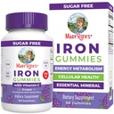 MaryRuth Organics Iron Gummies per 14+ con vitamina C per l'assorbimento | Sugar Free | Gummy Iron Supplement + VIT C | Metabolismo energetico | Salute cellulare | Supporto immunitario | Vegan | Non-GMO | 60 Count