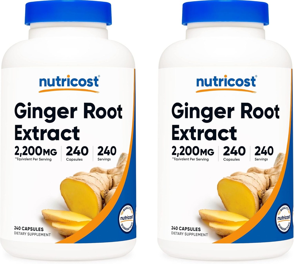 Estratto di radice di zenzero di Nutricost 550mg, 240 capsule (2 bottiglie)