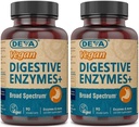 Deva Vegan Vitamins Digestive Enzymes Plus Supplemento - Una miscela unica di enzimi e erbe - 90 capsule (Pack of 2) pacchetto May Vary