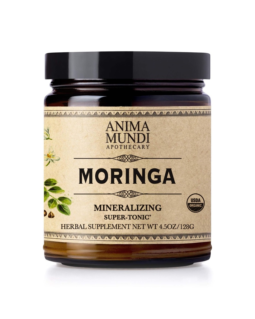 Anima Mundi Apothecary Moringa Leaf Powder - Pure Organic Rainforest Superfood - Energy Support Supplement, Natural & Non OGM Green Powder (6oz / 170g)