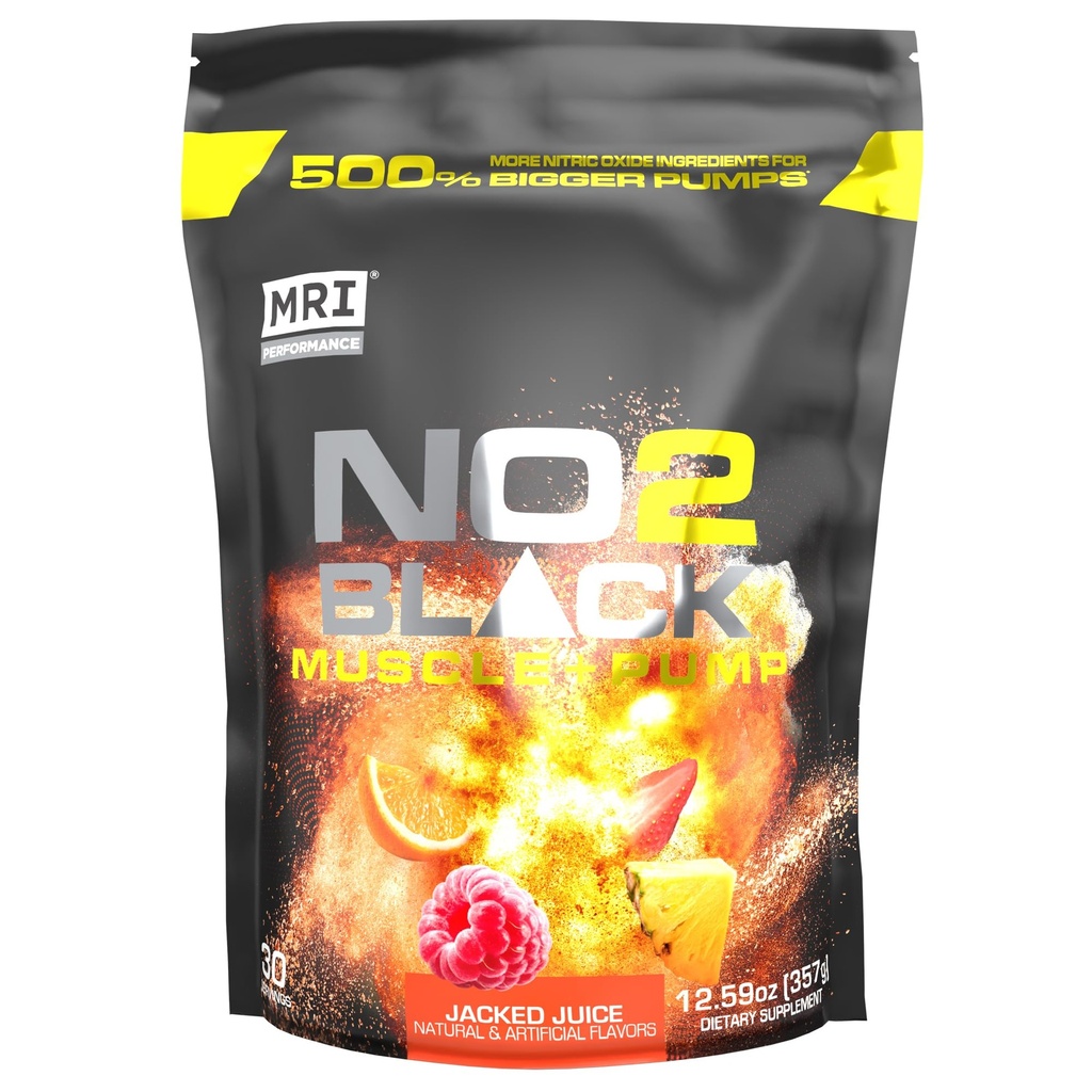 MRI NO2 Nero Nitrico Ossido Supplemento per pompa, crescita muscolare, vascolarità & energia - potente Stim-Free Pre-allenamento con Citrullina (30 Serve) (Jacked Juice)