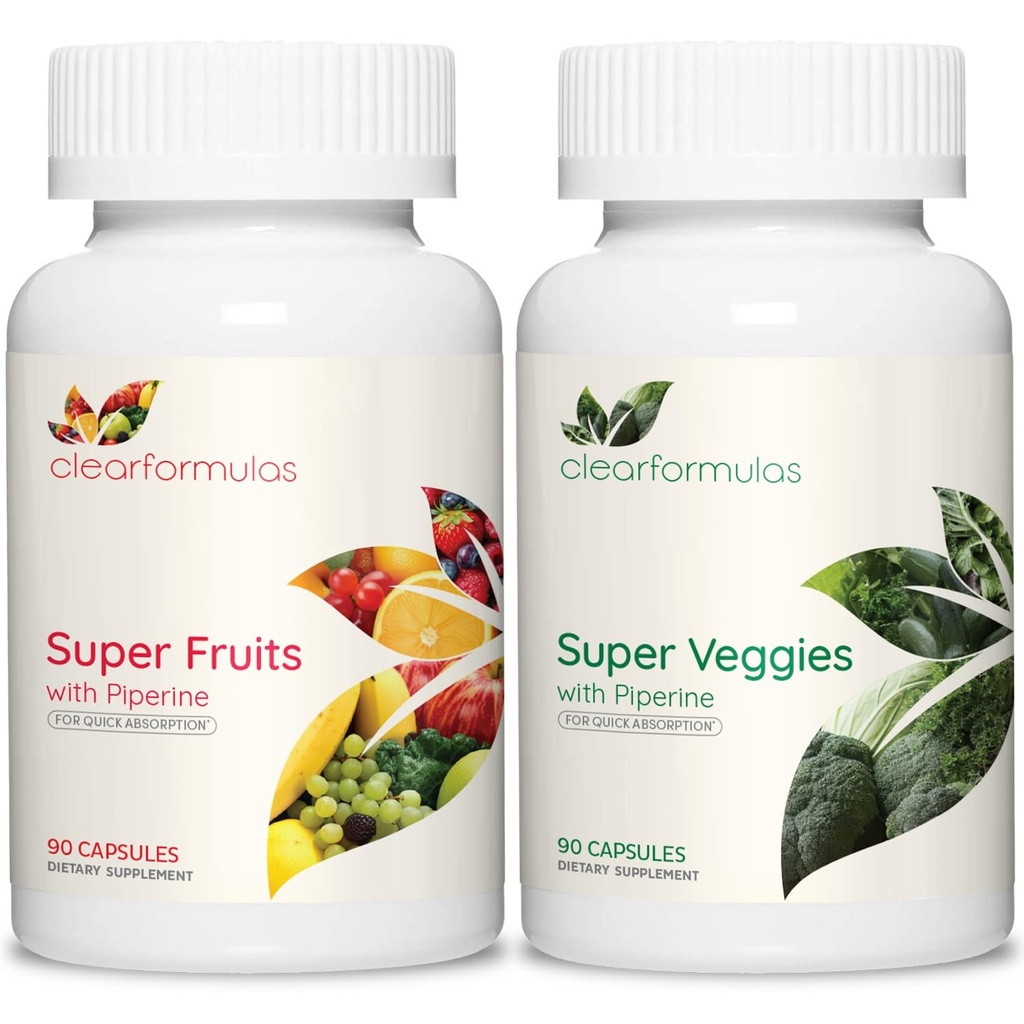 Integratore giornaliero di frutta e verdura per adulti - Super Frutta e verdura Supplemento con 37 Super Alimenti diversi per la salute generale Benessere e supporto immunitario - Non-GMO e Vegan (30 Serve)