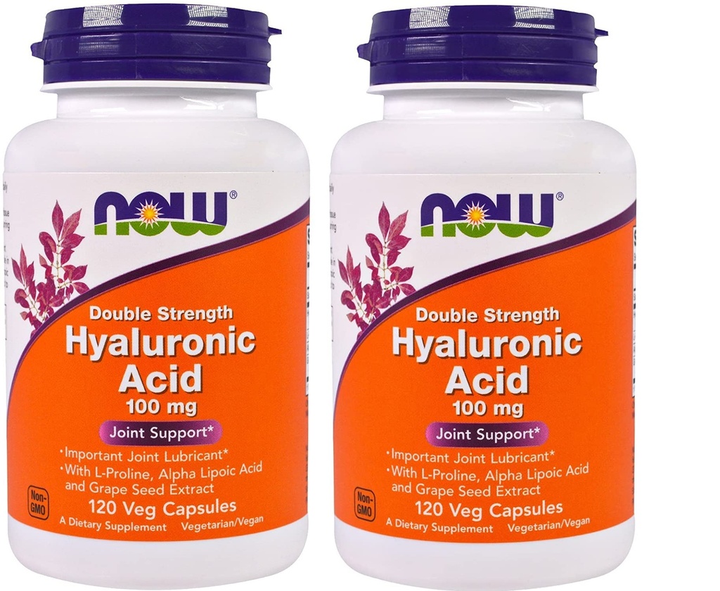 NOW Foods - Acido Ialuronico 100 mg - 120 Veg Capsule (Pack of 2)