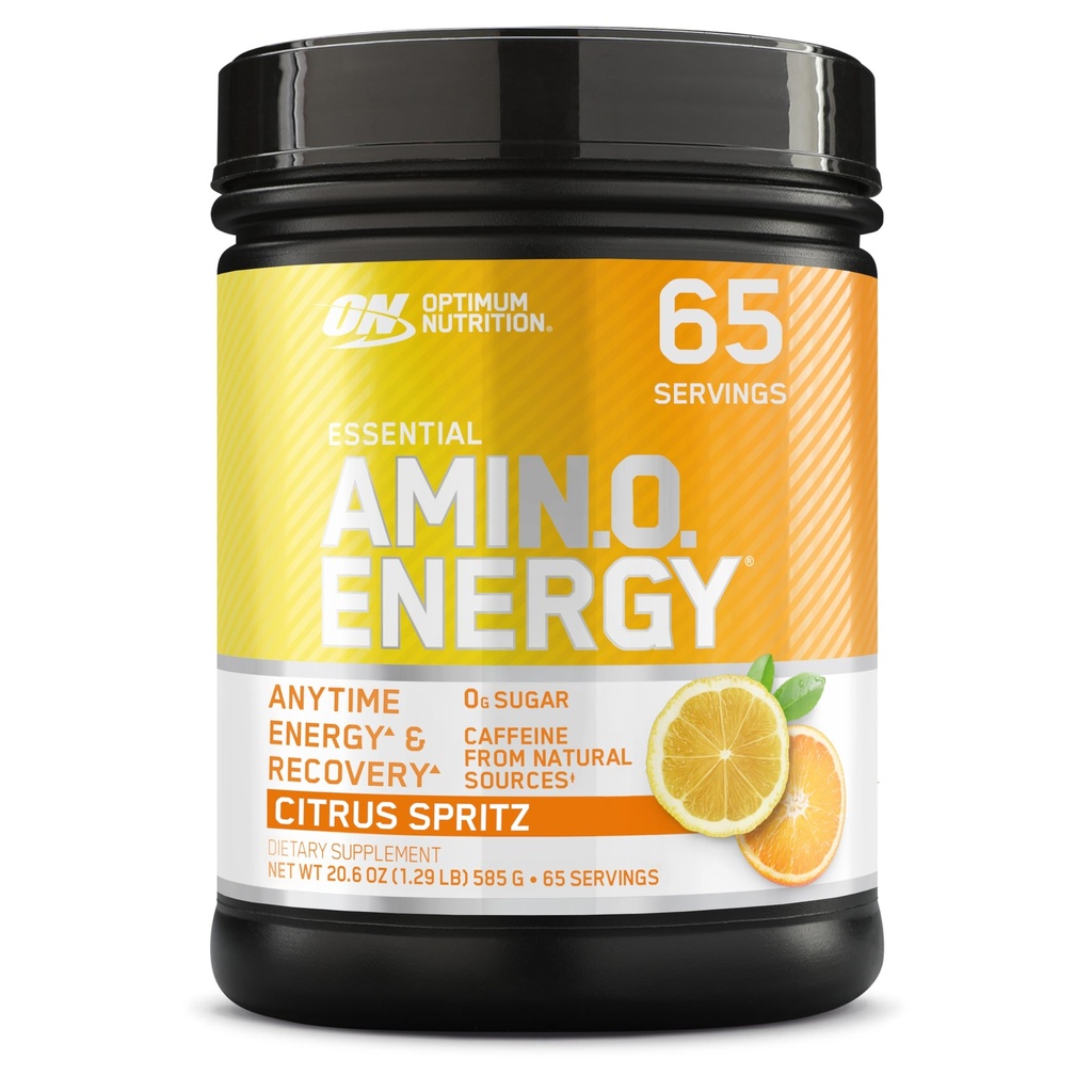 Optimum Nutrition New Flavor Amino Energy - Pre allenamento con tè verde, BCAA, aminoacidi, Keto Friendly, Green Coffee Extract, Energy Powder - Citrus Spritz, 65 Servings (Packaging May Vary)