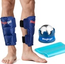 Shin Splint Relief: Hot & Cold Packs, Cryoball & Stretch Band per Shin Splints | Terapia calda e fredda per il sollievo dal dolore alle gambe | by Magic Gel