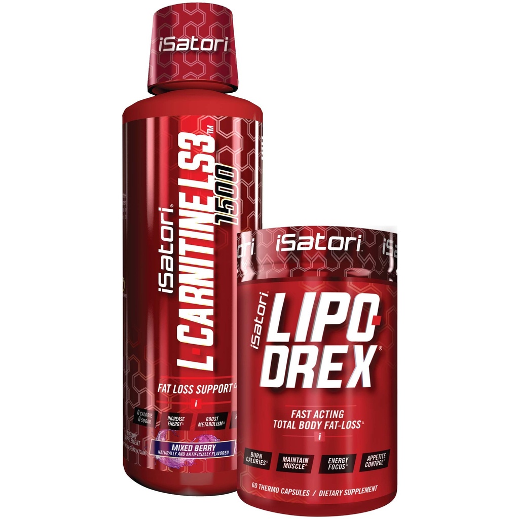 iSatori Lipo-Drex Fat Loss Formula termogenica - Perdita rapida di peso -Appetite Suppressant (60 capsule) L-Carnitina Liquid Fat Burner e Metabolismo Attivatore- Bacche miste (32 Serve)