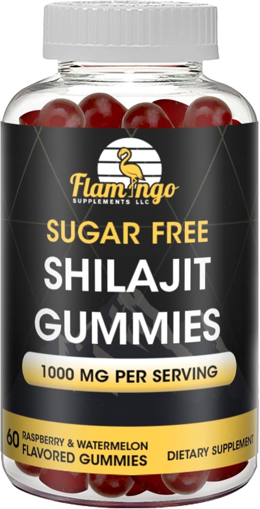 Zucchero libero Shilajit Gummies (1000mg)- naturale Himalayan organico acido Fulvic Shilajit supplemento per gli uomini e le donne -60