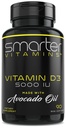 Vitamina D3 5000 IU più intelligente in Olio di Avocado 125mcg - 90 Mini Softgels