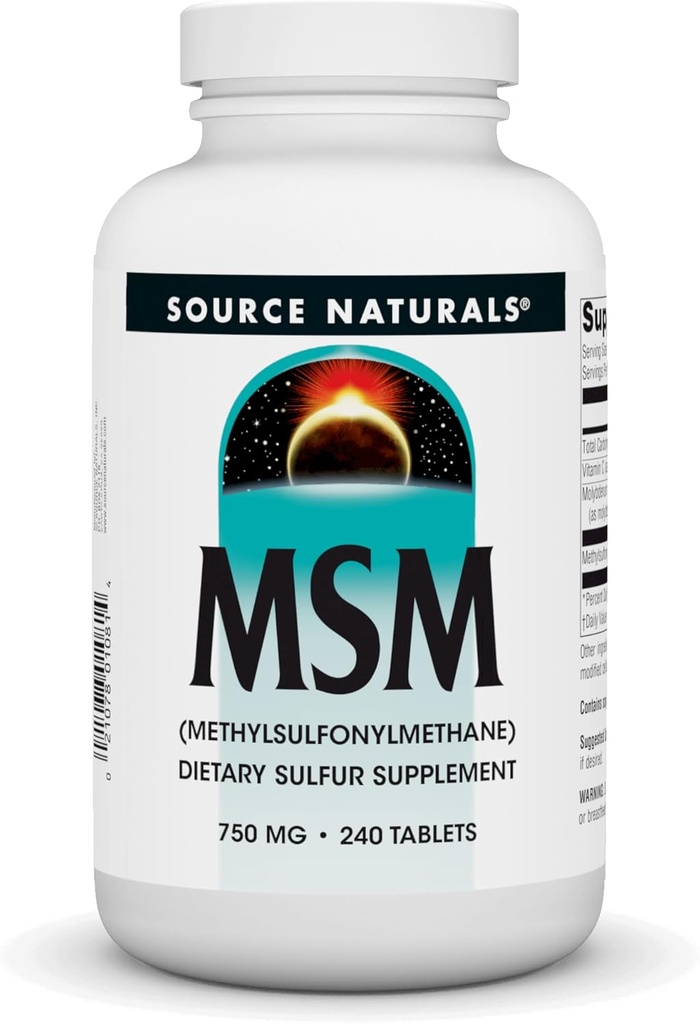 Fonte Naturals MSM (metilsulfonilmetano), 750 mg - 240 compresse