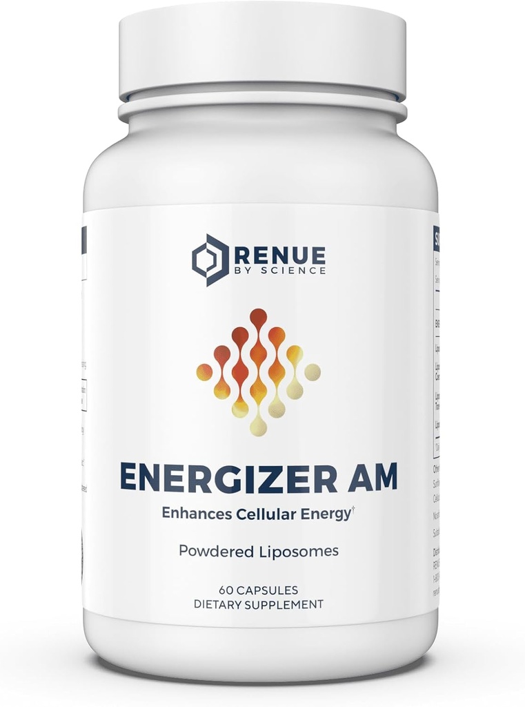 Renue By Science Energizer AM | Liposomal Resveratrol Hesperidin & Green Tea Supplement | 60 capsule con Trans Resveratrol (65mg) Hesperidin (150mg) Estratto di tè verde (35mg) - Non-GMO | Made in USA