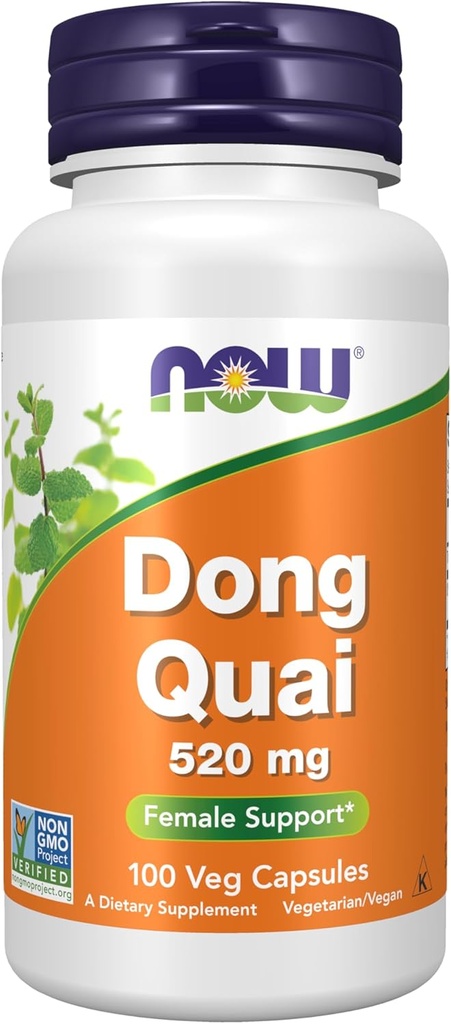 NOW Integratori, Dong Quai (Angelica sinensis) 520 mg, Supporto femminile*, 100 capsule di Veg