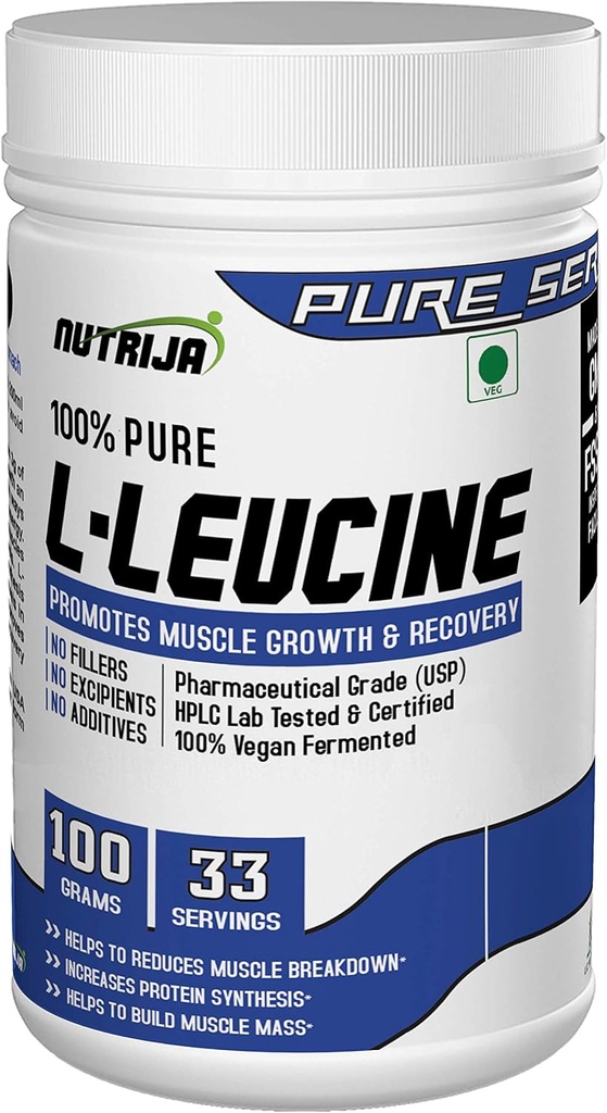 L-Leucina - 100grammi |100% Pure & USP Grade - Ideale Intra Workout Supplement