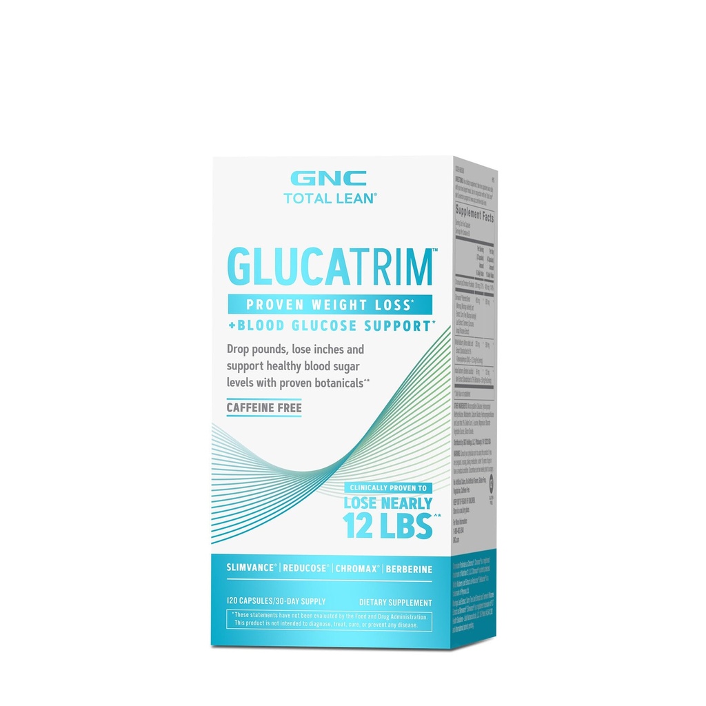 GNC Total Lean GlucaTrim, 120 Capsule, Caffeina Free, 60 Serve