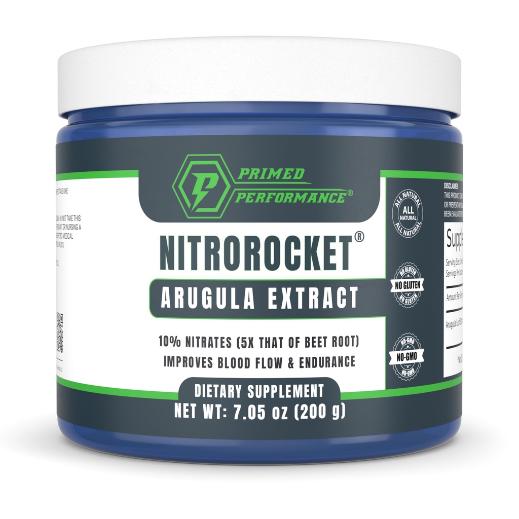 NitroRocket Nitric Oxide Supplemento – Circulation Boost, Flusso di sangue, Endurance & Energy – Booster Nitrato a base vegetale per uomini e donne – Polvere 200g
