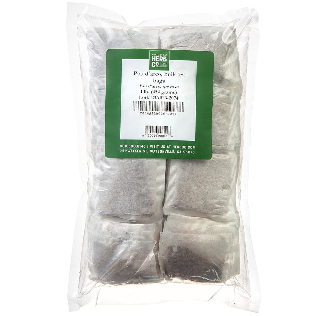 Monterey Bay Herb Co. Pau D’arco Herbal Tea | All-Natural & Caffeine Free | Circa 200 Borse da tè | 1 LB