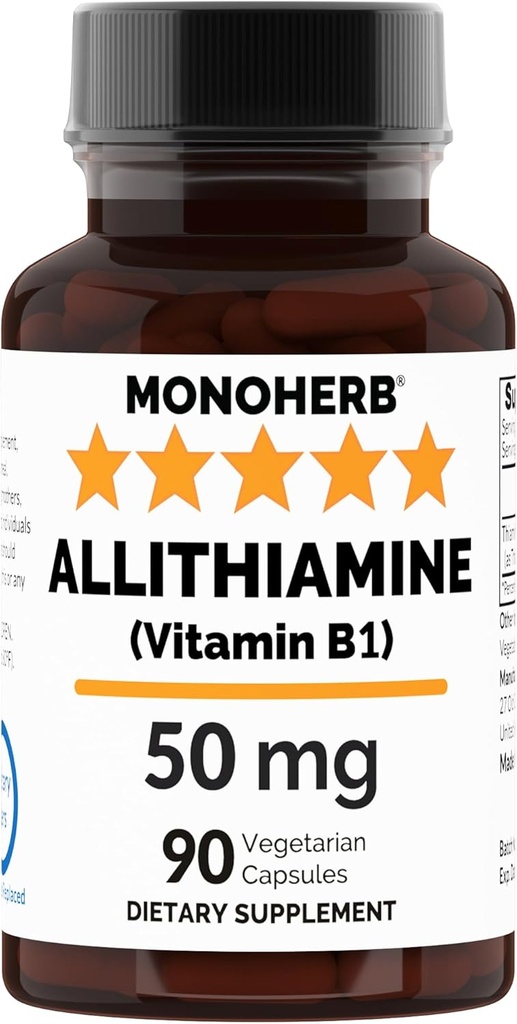 MONOHERB Allithiamine Vitamina B1 50 mg per capsula - 90 capsule vegetariane