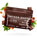 SGC Alta concentrazione 100mg Caffeina per pancia, 2 Gummies per confezione, 6-Pack Mocca Shots Zucchero-Free Strawberry Plant-Based nootropic Instant Energy con Ginkgo biloba, Theobromine.