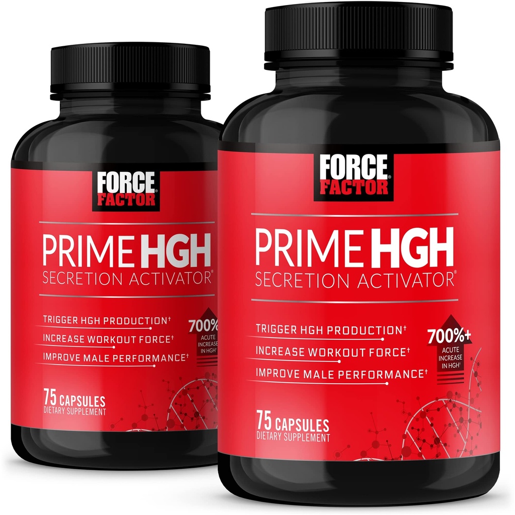 Force Factor Prime HGH Segrezione Attivatore, 2-Pack, HGH supplemento per gli uomini con AlphaSize per aiutare Trigger HGH produzione, aumentare la forza di allenamento, & migliorare le prestazioni, 150 capsule