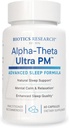 Ricerca biotica Alpha Theta Ultra PM L Theanine, Passionflower, Lemon Balm, Supporta GABA, Serotonina, Regola Circadian Rhythms, 60 Capsule