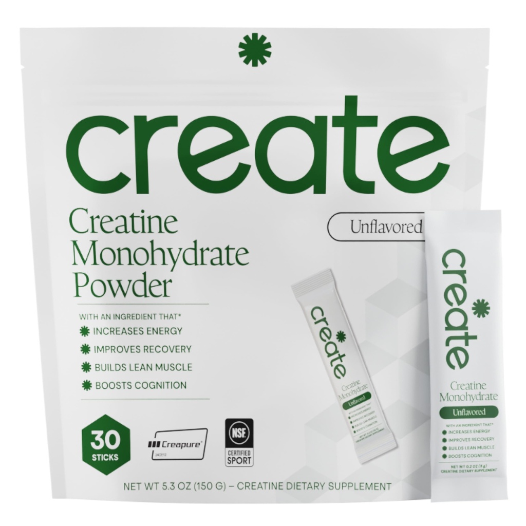 Crea polvere monoidrata della creatina di servizio singolo – 5g Creatina Creapure | Ridefinizione della forza, energia e recupero | senza zucchero, vegano, non aromatizzato, leggermente addolcito, 0 Calorie | 30 Packets