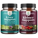 Bundle of Liver Cleanse Detox & Repair - Milk Thistle with Dandelion Root Choline Beetroot Artichoke Extract and Advanced Kidney Support - Estratto di mirtillo con Uva Ursi Sting Nettle Astragalus