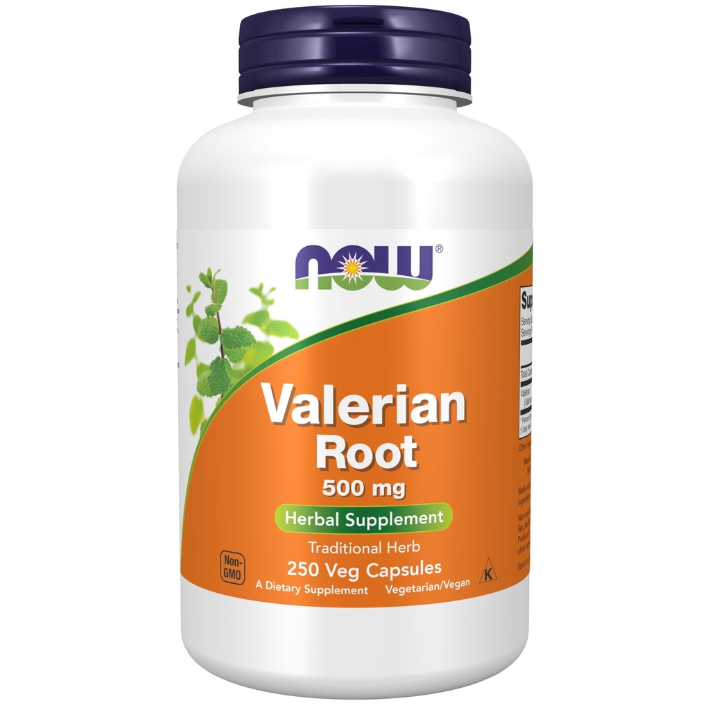 NOW Integratori alimentari, Radice Valeriana (Valeriana officinalis) 500 mg, Integratore di erbe, 250 capsule di Veg