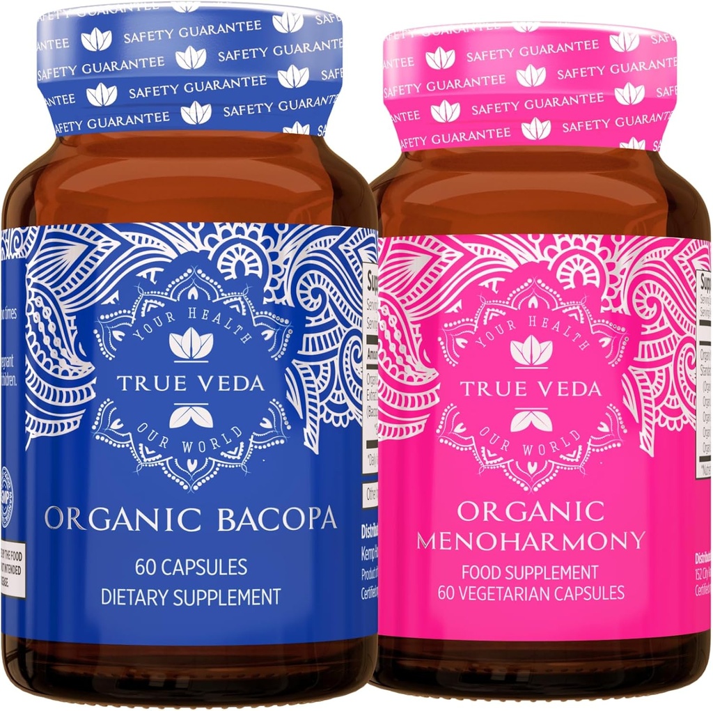 True Veda Clarity Bundle USDA Organic | Multi-Award-Winning | Bacopa | MenoHarmony Capsule