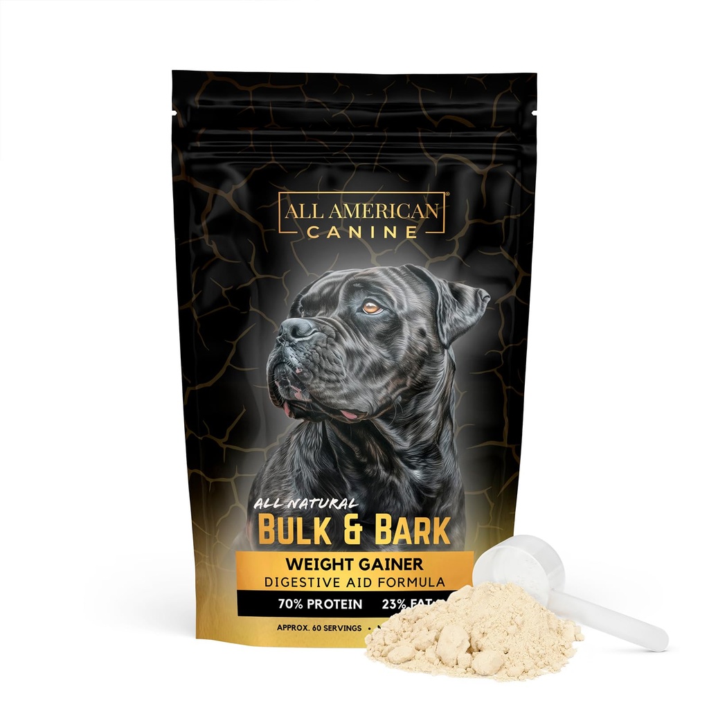 Gainer di peso del cane + Formula di aiuto digestivo, Integratore di salute naturale Topper alimentare, Integratori di guadagno di peso per cani, & Dog Muscle Builder - 60 Serve