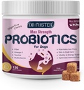 Probiotici per cani - Probiotici per la salute digestiva, Prebiotici, Enzimi digestivi per cani con zucca, Omega-3, Gut di supporto, Immune, Diarrea, 120 Soft Chews