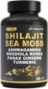 Capsule Shilajit per Uomo - 50% Acido Fulvico, 85+ Minerali Trace Pure Himalayan, Estratto di resina Shilajit con Moss Mare, Ashwagandha-per Energia, Stamina -120 Capsule