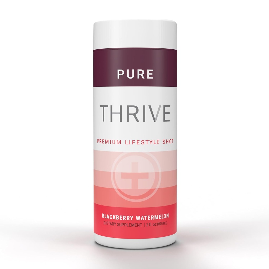 THRIVE di Le-Vel Energy Shot - Blackberry Watermelon | 2 fl oz | 12 Count | Clean, Sugar-Free, Zero-Calorie Energy Booster | Integratore di energia naturale con B Vitamine | Scarpa sana di caffeina