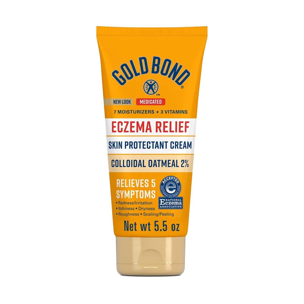 Gold Bond Medicated Eczema Relief Skin Protectant Cream, 5,5 oz, con 2% di farina di avena colloidale