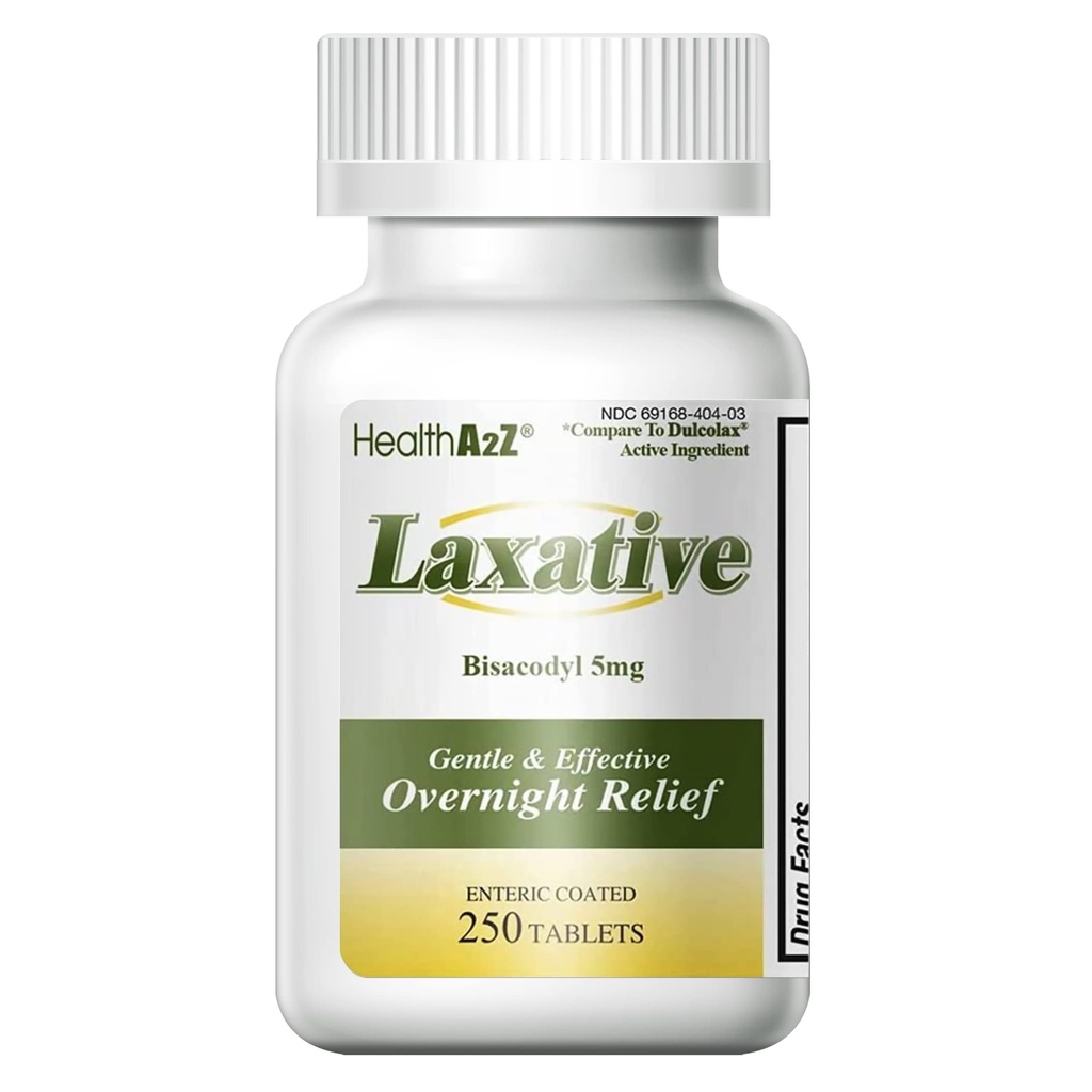HealthA2Z Bisacodyl lassativo 5mg | 250 conteggi | Rilievo per la costipazione intelligente e veloce