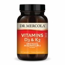 Dr. Mercola Vitamins D3 & K2 Integratore alimentare, 90 Serve (90 Capsule), Supporta la salute del cuore, Supporto immunitario, Non OGM, Soia Free, Gluten Free