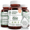 Nutra Zinco Naturale Lozenges con Vitamina C, Limone Flavor, Supporto Immune, Nervous System & Bone Strength, Fortified with Bioflavonoids and Bee Propolis, Sublingual Zinc Gluconate, 60 Vegetariano