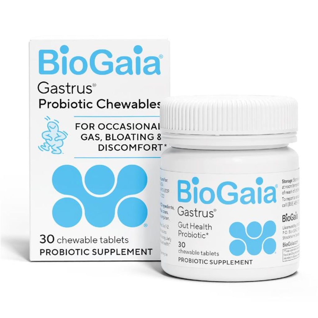 BioGaia Gastrus Gut Health Probiotic | Eases Abdominal Discomfort, Gas & Bloating | Promuove Regolarità & un Gut sano | Contribuisce a un microbiome bilanciato | Responso da 30 anni di ricerca