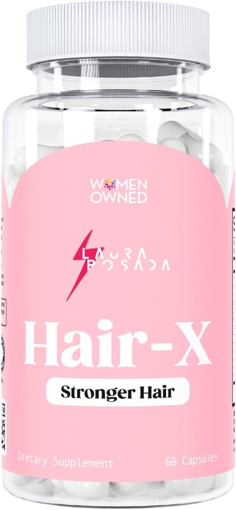 Laura Posada Donna Capelli-X Advanced Hair Strengthening Supplementi per Visibilmente Thicker, Più forte crescita dei capelli con vitamina C, B12 - Non OGM 60 Conte 100% naturale Made in Italy