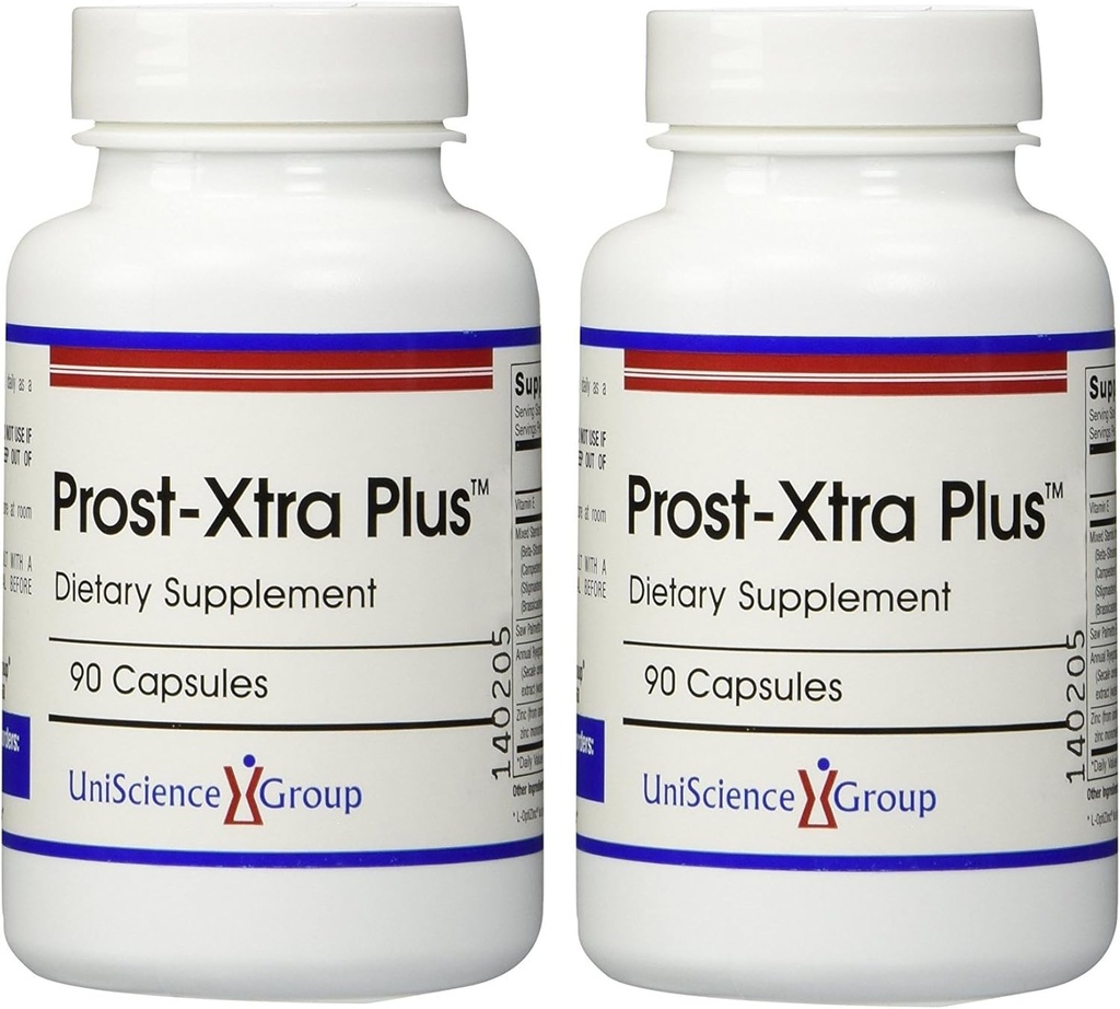 Prost-Xtra Plus (2 kit bottiglia) con Rye Grass, 300mg Sterols vegetali, Saw Palmetto, Zinco, Vitamina E 90 Capsule Ogni